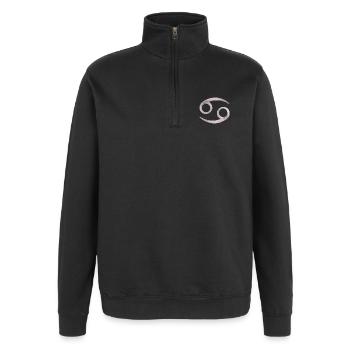Krebs Sternzeichen - Quarter-Zip-Sweatshirt - Schwarz - Vorne - AI Model Female 172 light (172cm) & AI Model Male 178 dark (178cm)