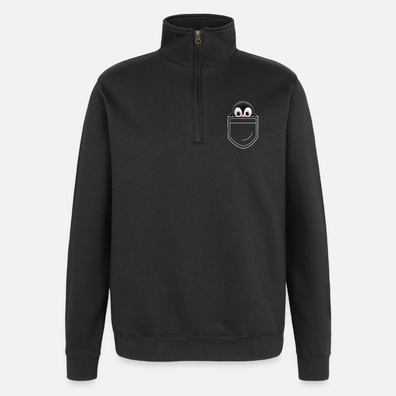Pinguin - Quarter-Zip-Sweatshirt - Schwarz