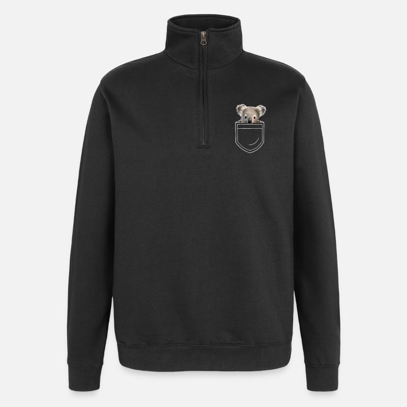 Koala Koala Ours - Sweat à zip 1/4 - noir