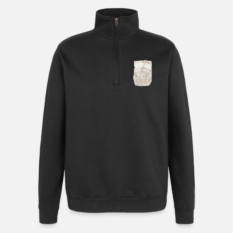 Sunlight Pergola Sketch - Quarter-Zip Sweatshirt - black