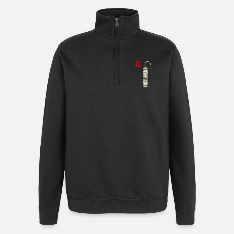 Firecracker Chinesisch - Quarter-Zip-Sweatshirt - Schwarz