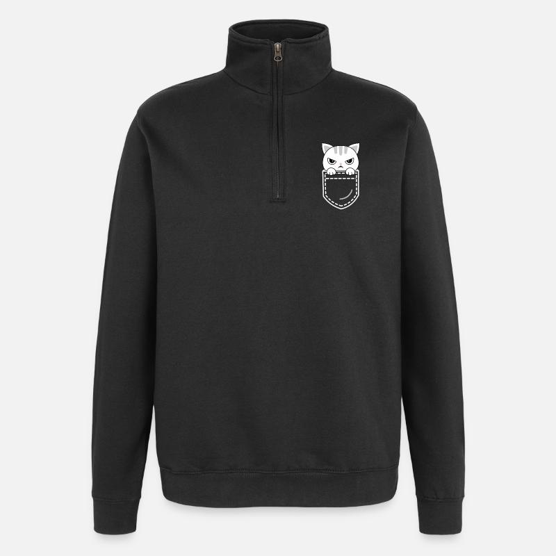 Cat Cats - Quarter-Zip Sweatshirt - black