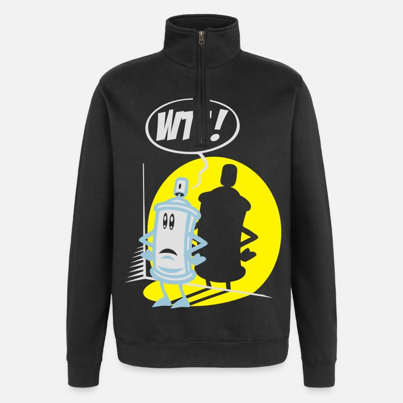 WTF sprühen flex - Quarter-Zip-Sweatshirt - Schwarz