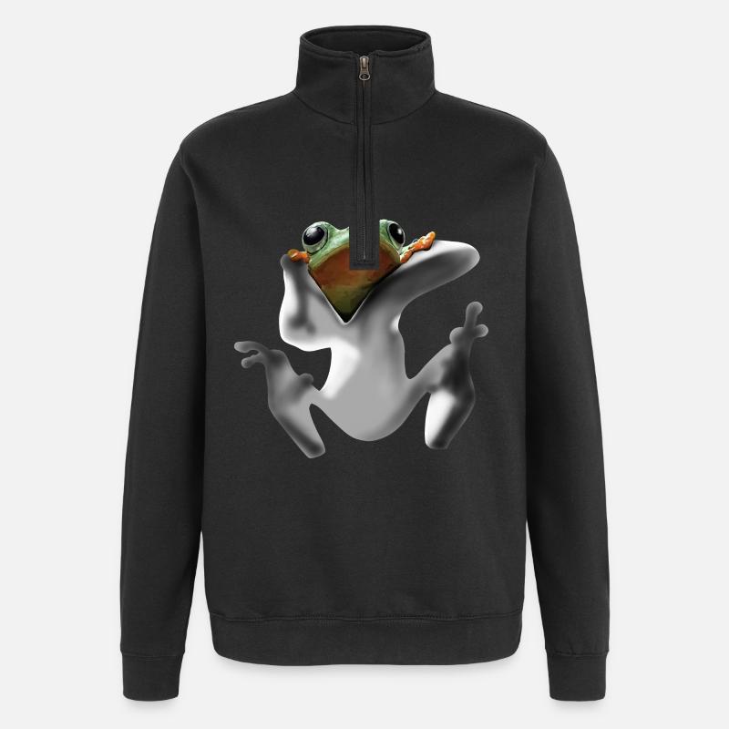 Frosch - Quarter-Zip-Sweatshirt - Schwarz