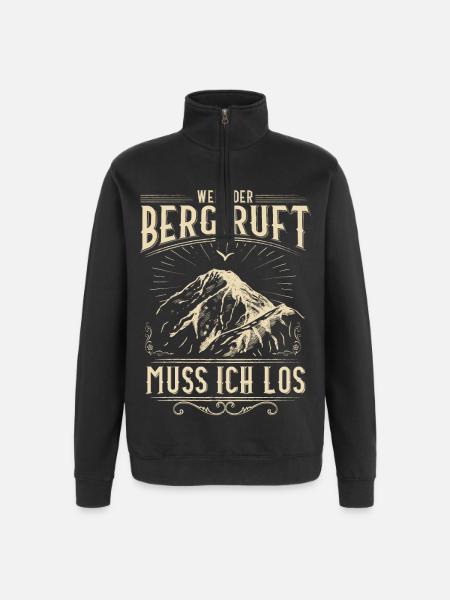 Mountaineers / Peaks / Alps - Quarter-Zip Sweatshirt - black