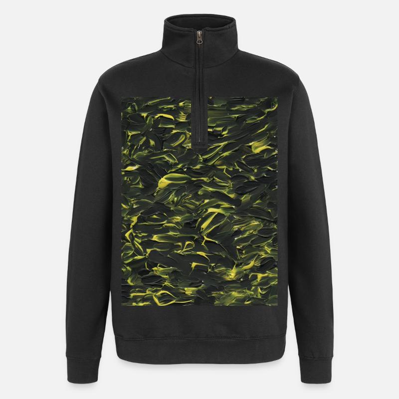 Jaune dans l’obscurité (peinture acrylique) - Sweat à zip 1/4 - noir
