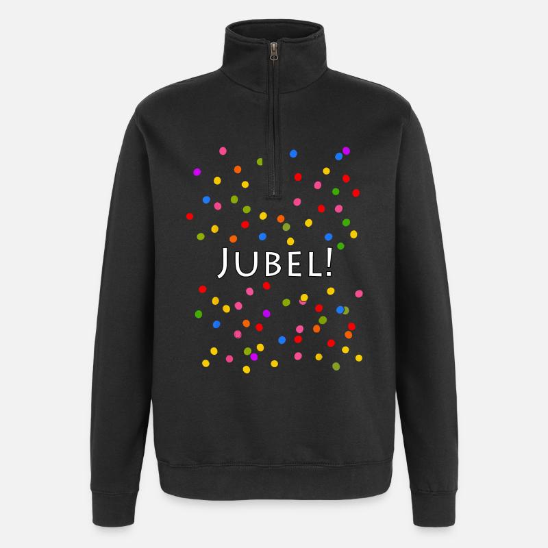 Jubel Konfetti Silvester Karneval - Quarter-Zip-Sweatshirt - Schwarz