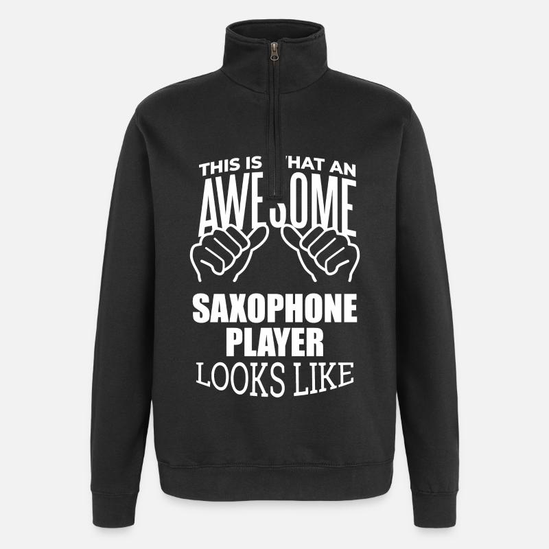saxophone - Sweat à zip 1/4 - noir