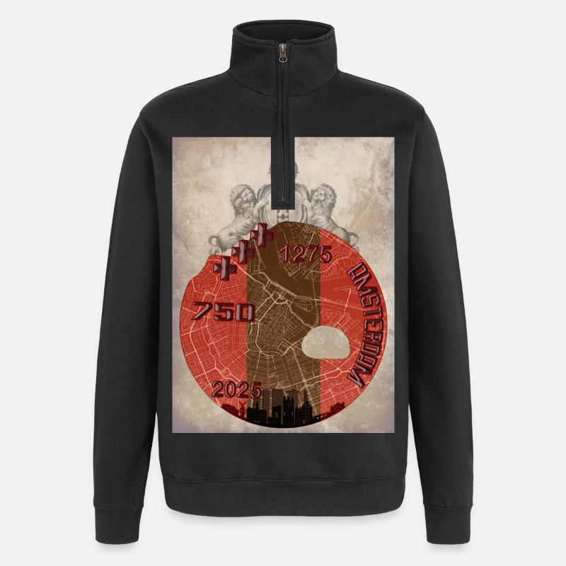 Amsterdam 750 Hemd Design - Quarter-Zip-Sweatshirt - Schwarz