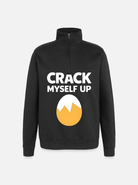 I Crack Myself Up - Quarter-Zip Sweatshirt - black