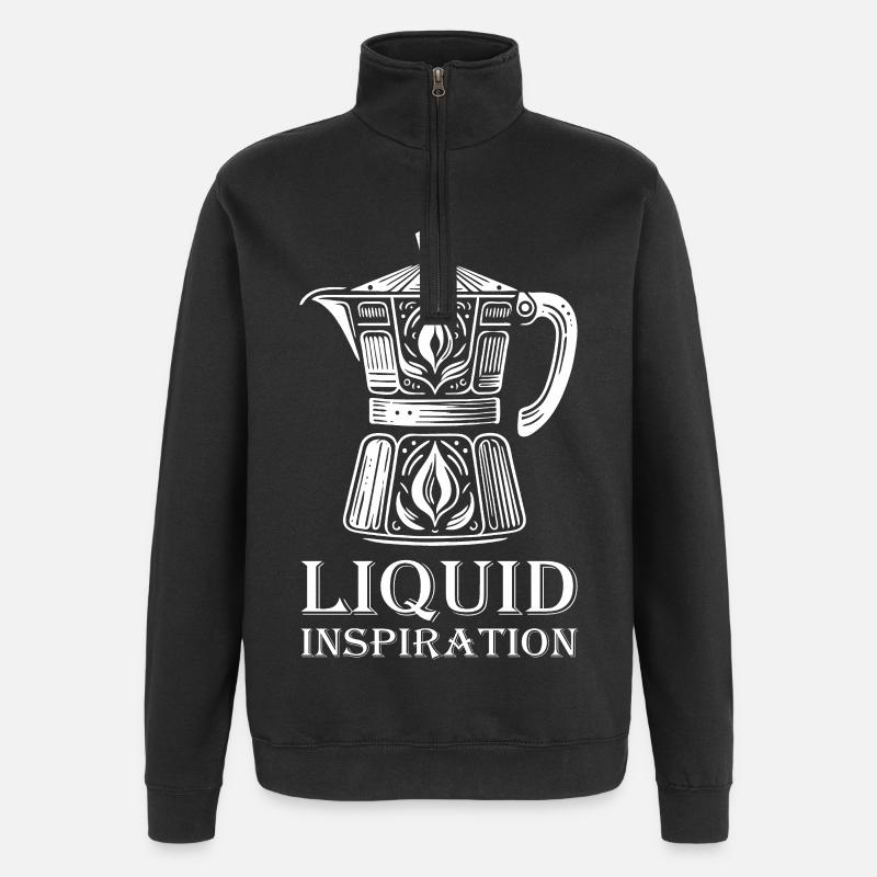 Conception de cafetière – Liquid Inspiration - Sweat à zip 1/4 - noir