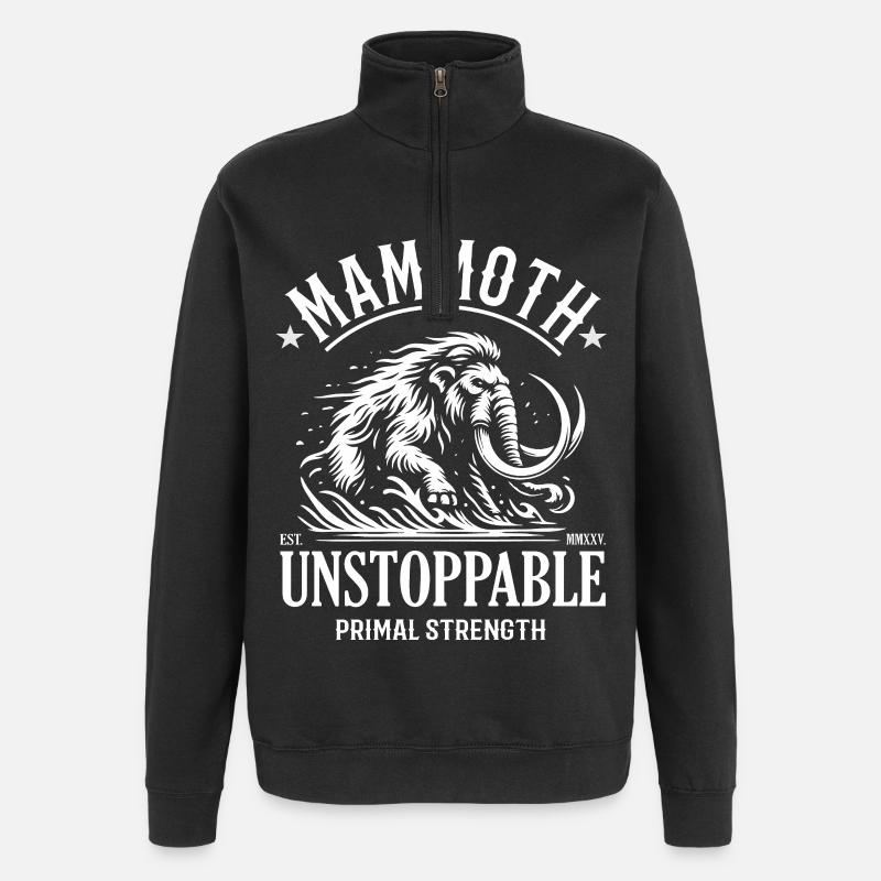 Conception mammouth – Force primale - Sweat à zip 1/4 - noir