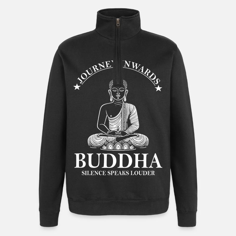 Buddha Design – Silence Speaks Louder - Quarter-Zip Sweatshirt - black