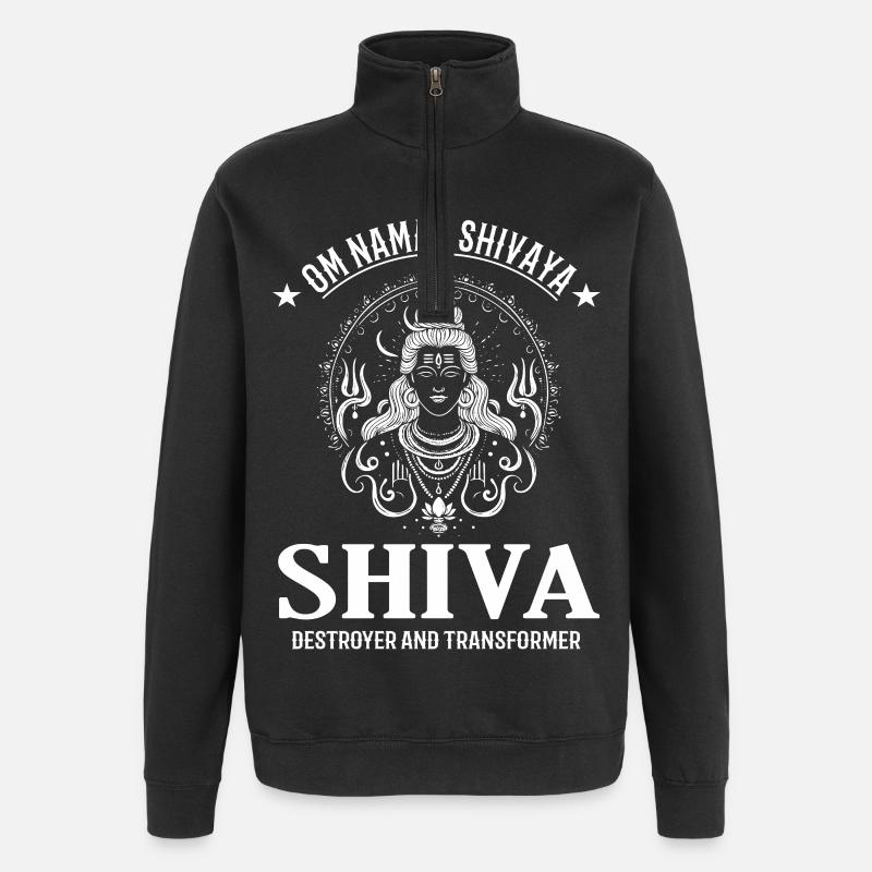 Shiva Design – Powerful Deity - Quarter-Zip Sweatshirt - black