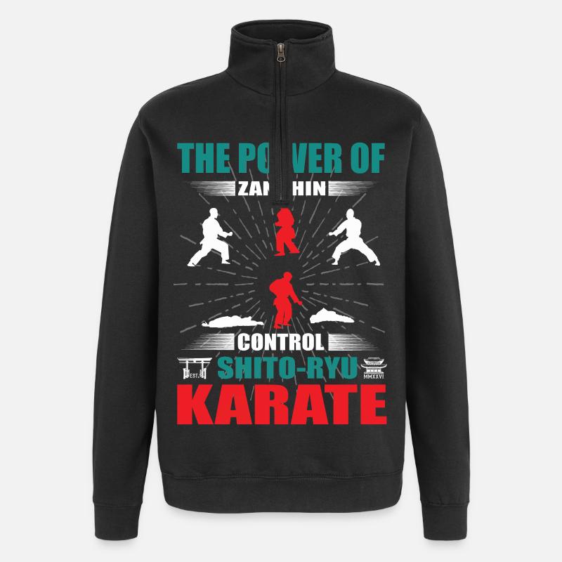 Shito-Ryu Karate Zanshin Design - Quarter-Zip Sweatshirt - black