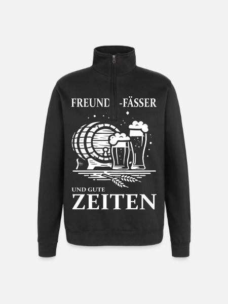 Friends, Kegs & Good Times – Beer Design - Quarter-Zip Sweatshirt - black