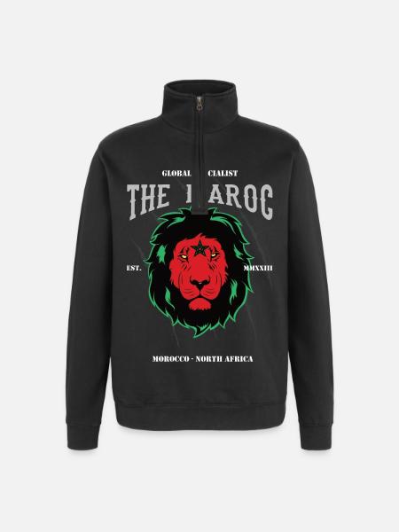 Le Marocain – Fier du design marocain - Sweat à zip 1/4 - noir