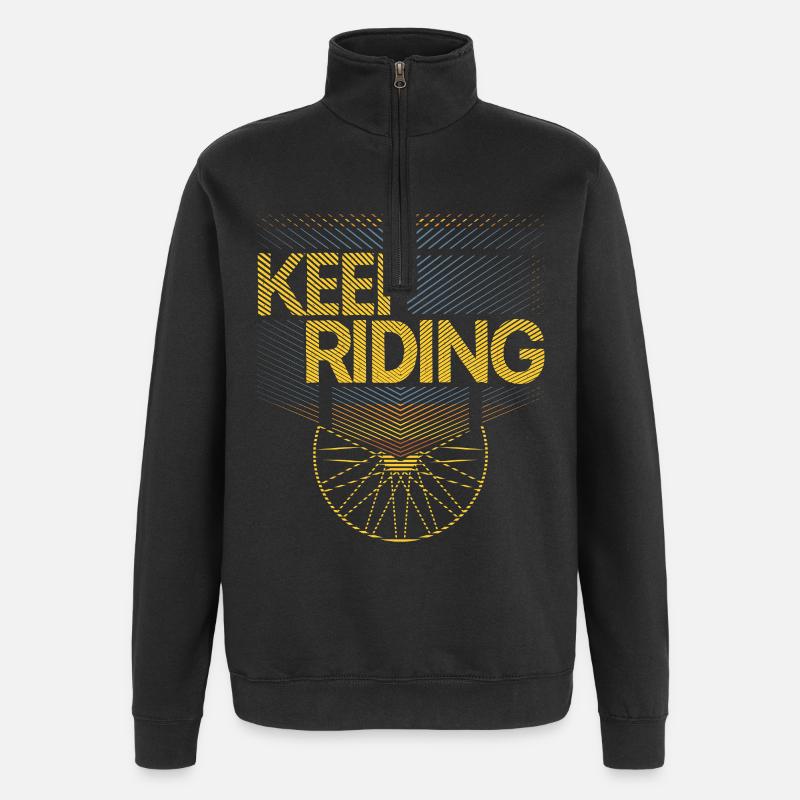 Keep Riding Cycling Pattern - Quarter-Zip Sweatshirt - black