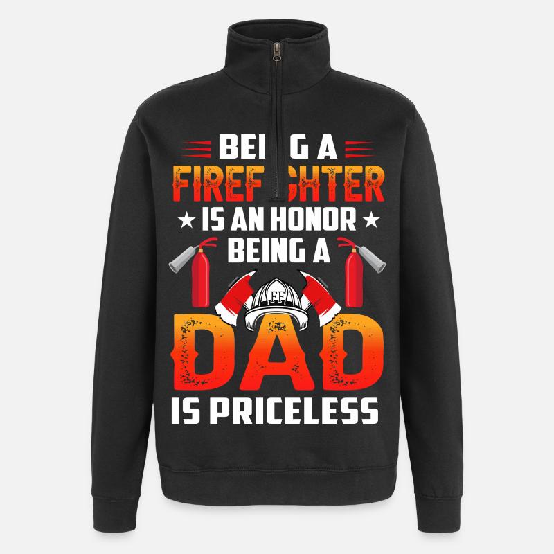 Fire Brigade Dad - Quarter-Zip Sweatshirt - black