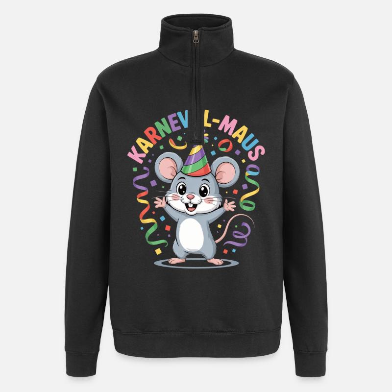 SOURIS DE CARNAVAL - Sweat à zip 1/4 - noir