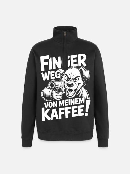 Hands off my coffee - Quarter-Zip Sweatshirt - black