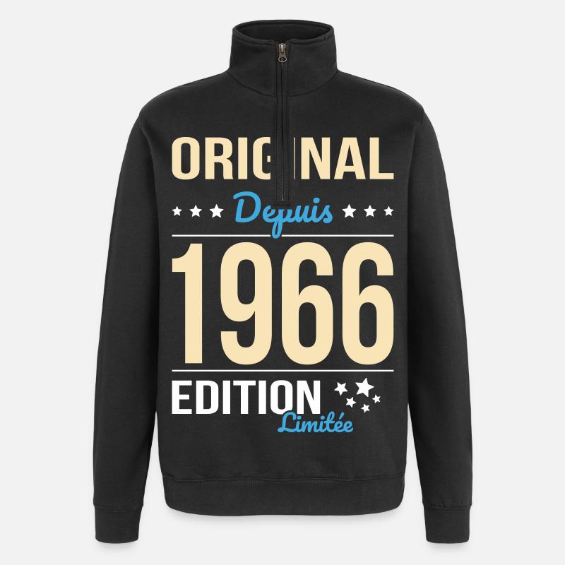 Original seit 1966 – 60-jähriges Jubiläum - Quarter-Zip-Sweatshirt - Schwarz
