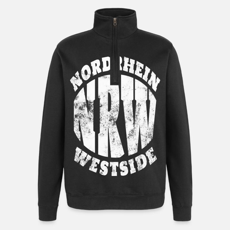 North Rhine Westside Logo - Quarter-Zip Sweatshirt - black