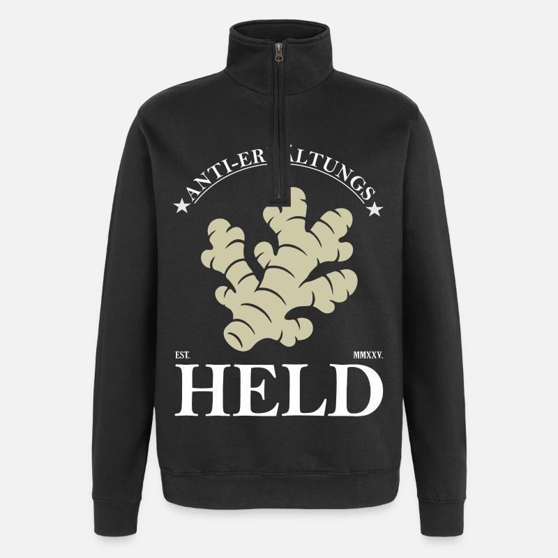 Ginger – Anti Cold Hero Design - Quarter-Zip Sweatshirt - black