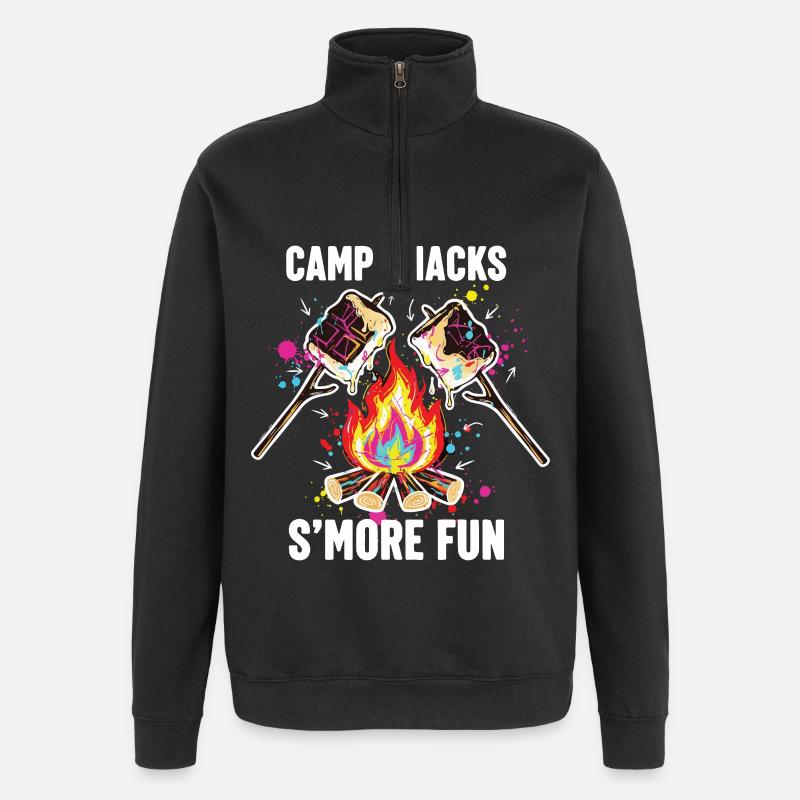 Camp Snacks S'mores Campfire - Quarter-Zip Sweatshirt - black
