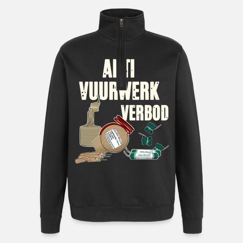 Vuurwerk Pyro - Sweat à zip 1/4 - noir