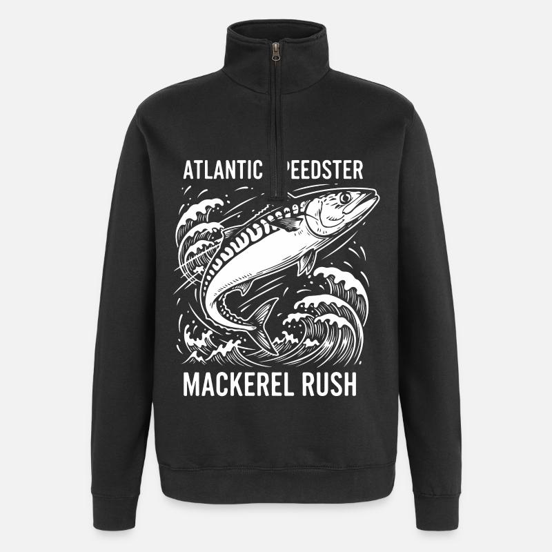 Pêche Mer Maquereau Mackerel Rush - Sweat à zip 1/4 - noir