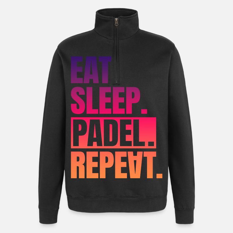 Manger dormir Padel répéter - Sweat à zip 1/4 - noir