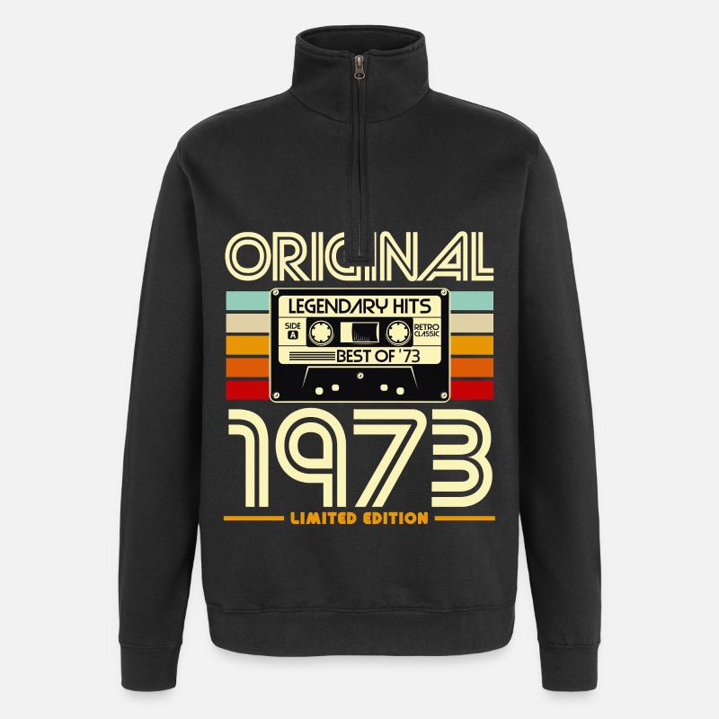 Original 1973 Cassette Rétro - Sweat à zip 1/4 - noir