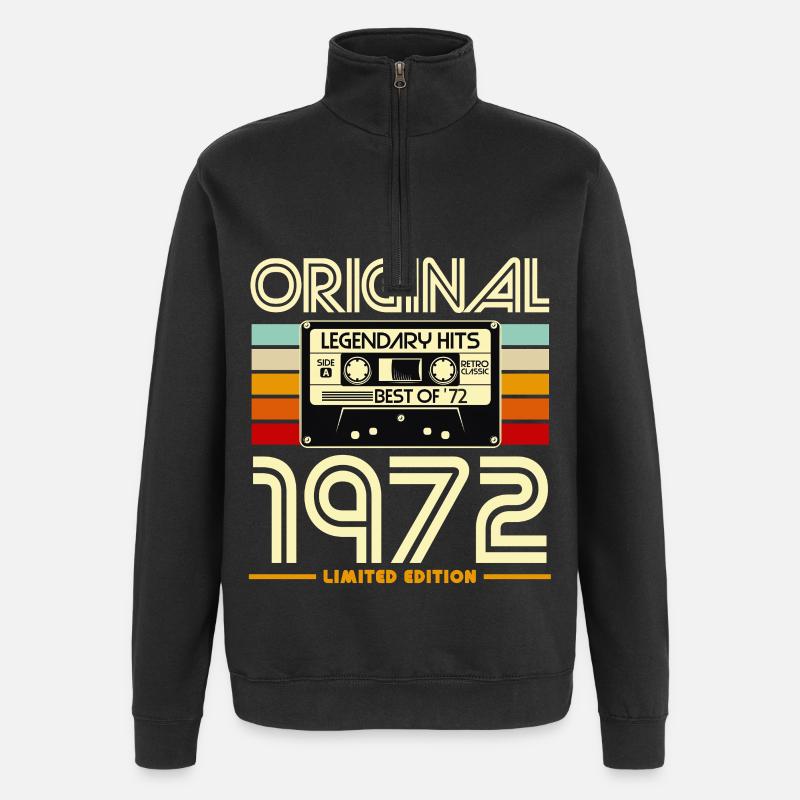 Original 1972 Retro Cassette - Quarter-Zip Sweatshirt - black