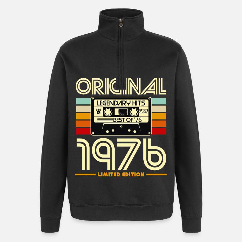 Original 1976 Retro Cassette - Sweat à zip 1/4 - noir