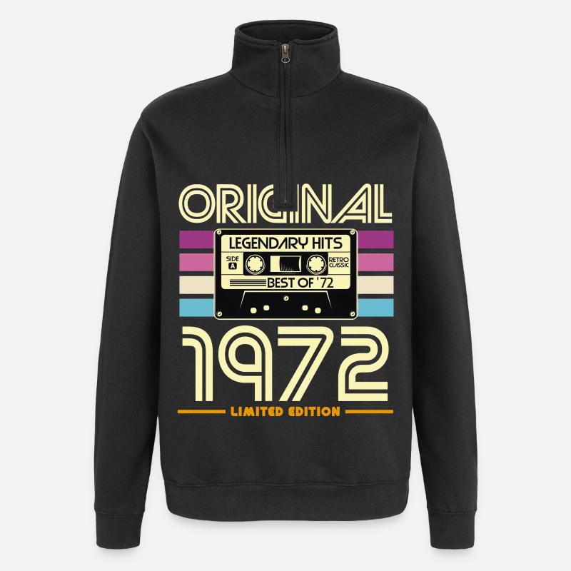 Original 1972 Cassette Retro - Quarter-Zip Sweatshirt - black