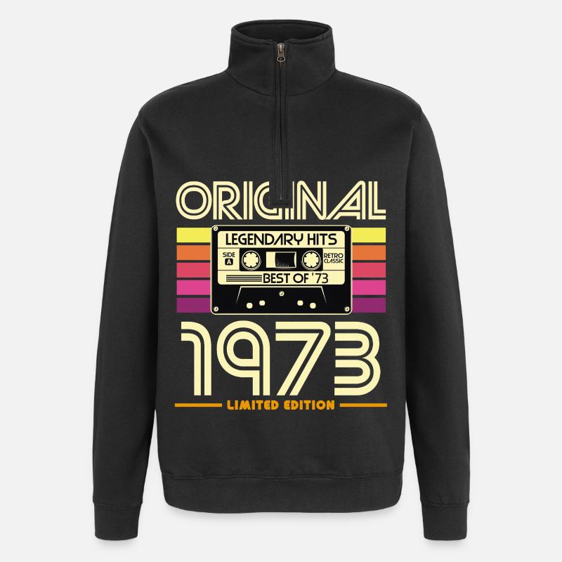 Original 1973 Retro Cassette - Sweat à zip 1/4 - noir
