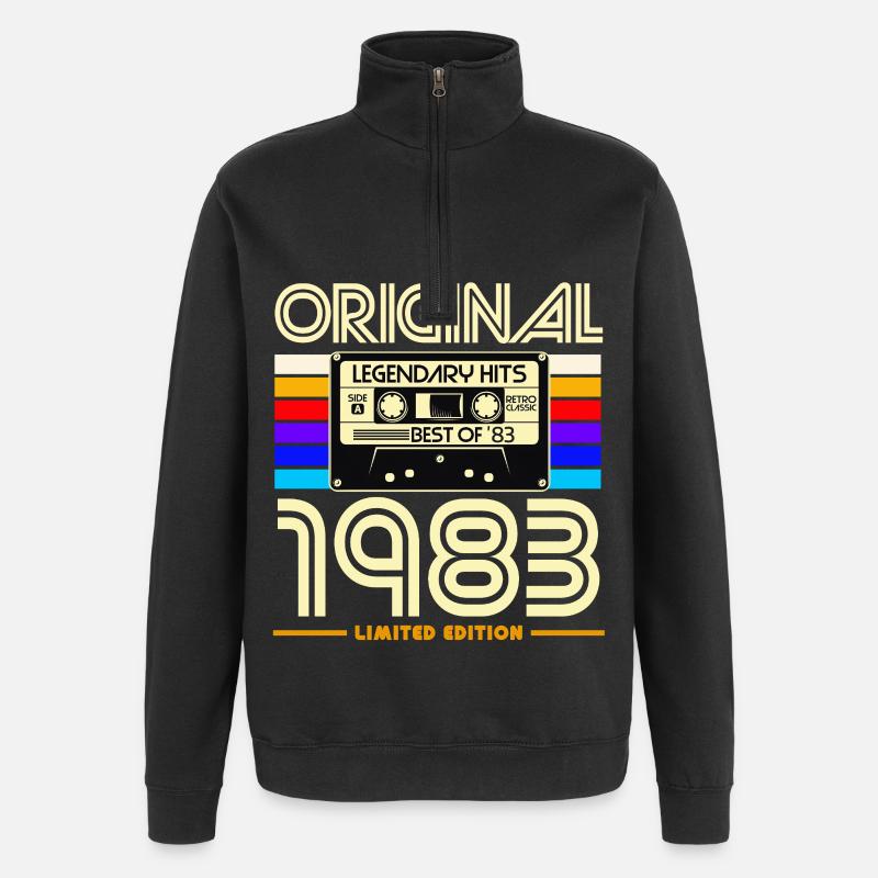 Original 1983 Retro Cassette - Sweat à zip 1/4 - noir