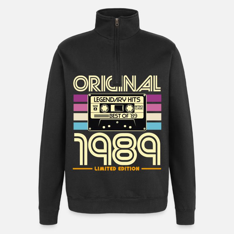 1989 Edition Limitée Cassette Retro - Sweat à zip 1/4 - noir