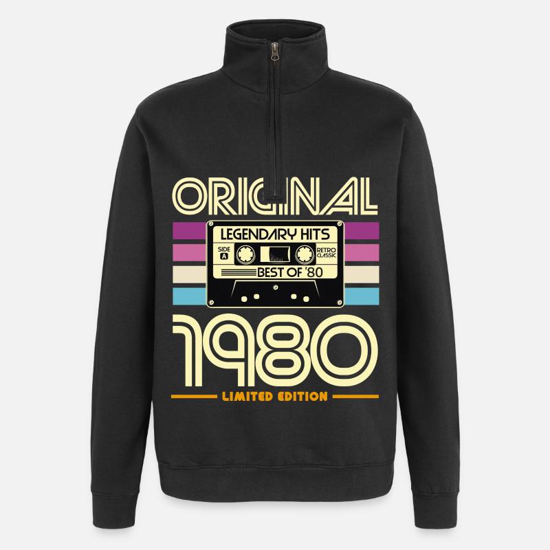 1980 Cassette Retro Edition - Quarter-Zip Sweatshirt - black