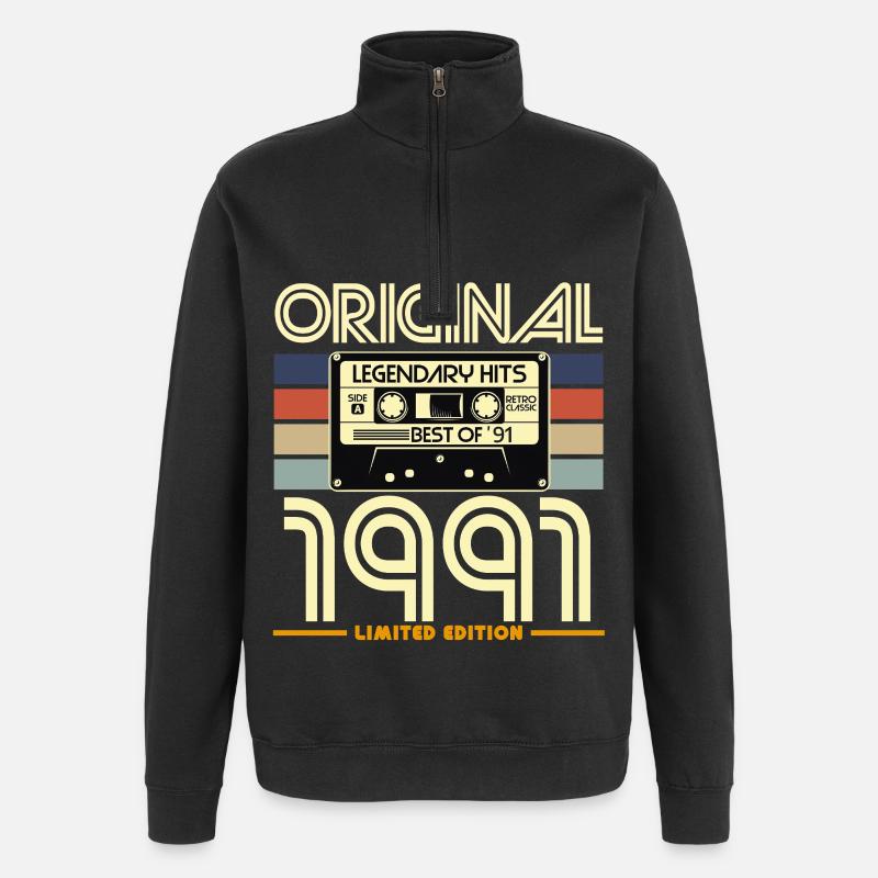 Original 1991 Retro Hits - Sweat à zip 1/4 - noir