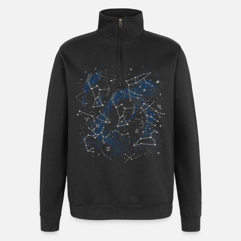 Star Map - Quarter-Zip Sweatshirt - black