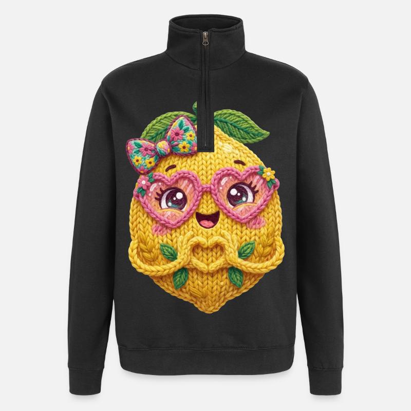 Mains en Cœur de Citron - Sweat à zip 1/4 - noir