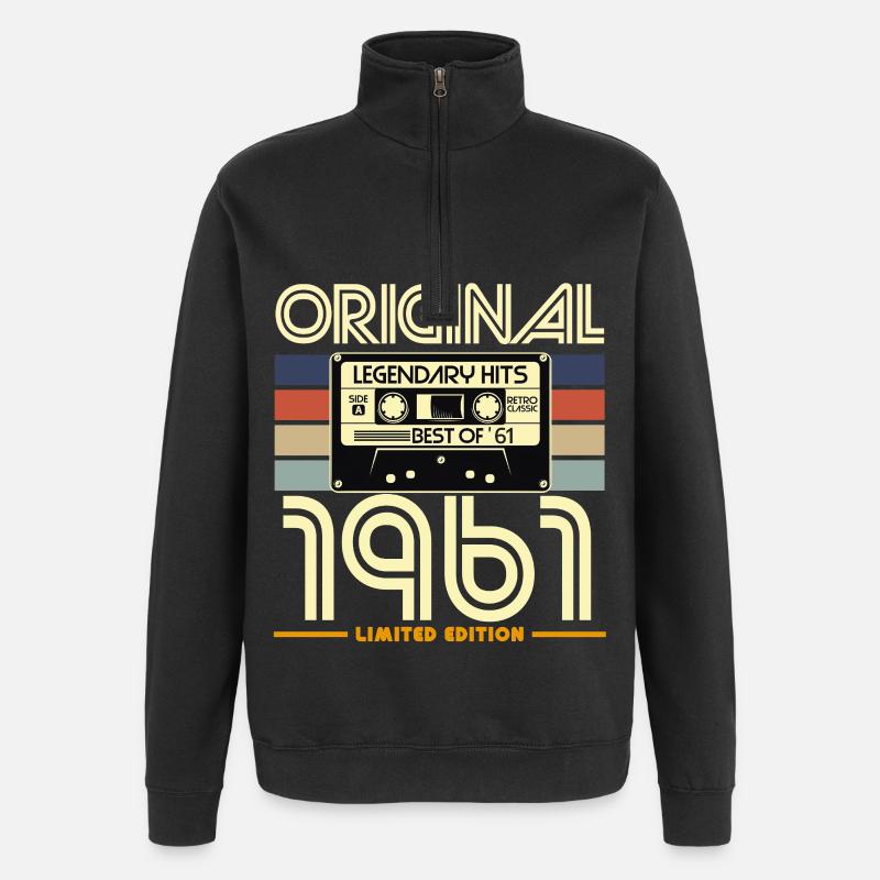 Original 1961 Retro Cassette Limited - Sweat à zip 1/4 - noir