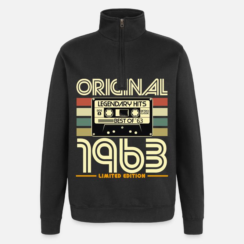 Kassette Retro 1963 Original - Quarter-Zip-Sweatshirt - Schwarz