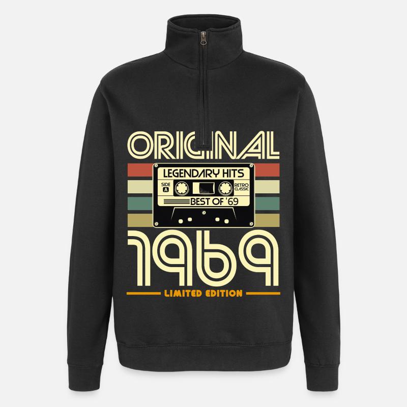 Original 1969 Retro Cassette - Quarter-Zip Sweatshirt - black