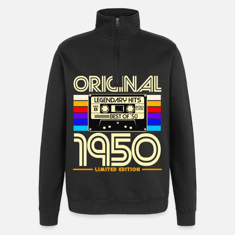 Original 1950 Cassette Retro Tee - Sweat à zip 1/4 - noir