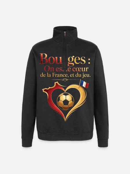 Bourges Cœur Foot - Quarter-Zip-Sweatshirt - Schwarz