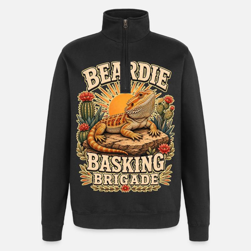 BEARDIE BASKING BRIGADE - Quarter-Zip-Sweatshirt - Schwarz