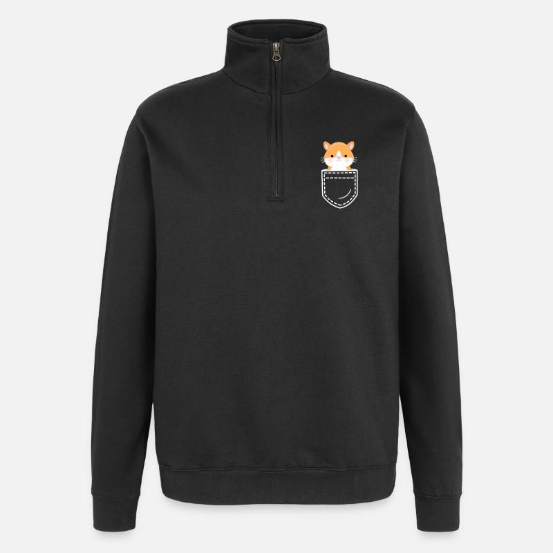 Hamster - Sweat à zip 1/4 - noir